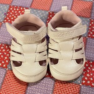 Stride Rite Cream Baby Walker Shoes